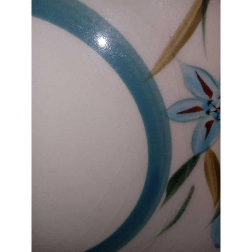 Vtg Colorstone Japan Balalaika 4203 Dinner Plate Blue Teal Floral 10.5